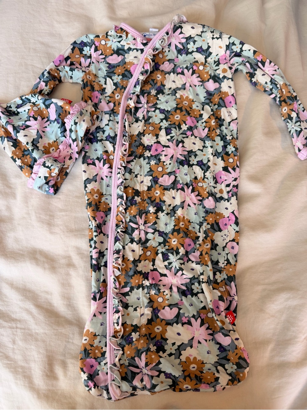 Magnetic Me Floral Zip Sleep Sack in Pink, Brown, Cream, and Blue